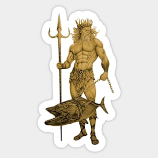 Poseidon and his dog Sticker